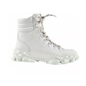 Jimmy Choo Leather Diamond x Hike Hiking Boots in White